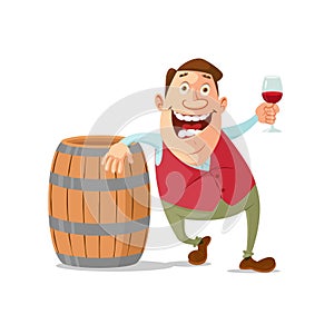 Winemaker tasting red wine photo