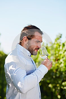 Winemaker tasting wine