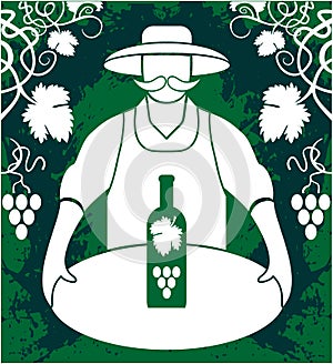 Winemaker with wine bottle