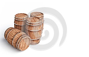 winemaking barrel on white background 3d illustration