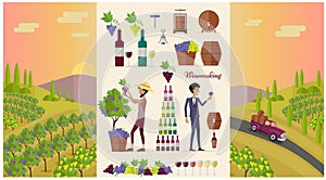 Winemaking Design Concept and Icon Set