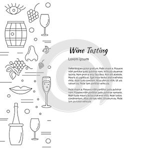 Winemaking, wine tasting graphic design concept