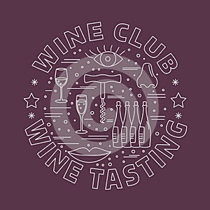 Winemaking, wine tasting graphic design concept