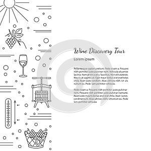 Winemaking, wine tasting graphic design concept