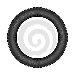 Winer car tire tyre white background vector illustration