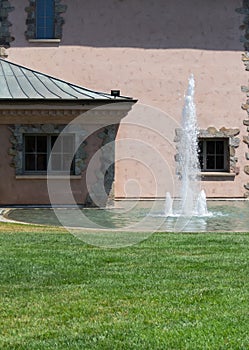 Winery architecture and fountain