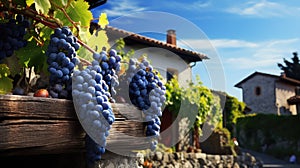 winery blue grape background