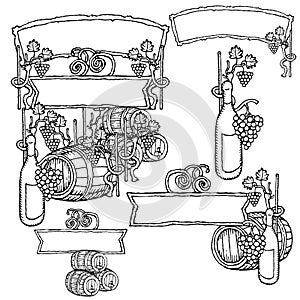 Winery illustrated elements