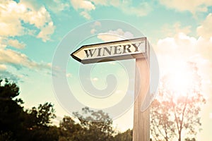 Winery sign, vintage