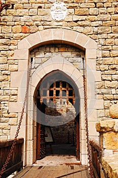 A wineryâ€™s entrance is built to resemble a medieval castle