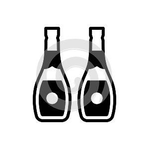 Black solid icon for Wines, libation and drink photo