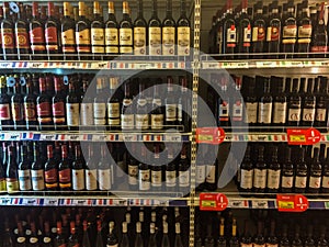 Wines in the supermarket