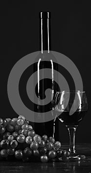 Winetasting and degustation still life concept. Bordeaux or cabernet wine