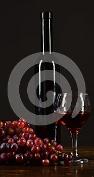 Winetasting and degustation still life concept. Bordeaux or cabernet wine