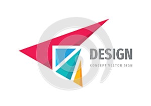 Wing - concept logo template vector illustration. Dynamic transport sign. Active sport fitness symbol. Abstract arrow icon.