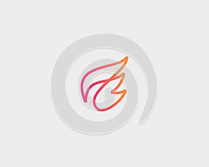 Wing flight vector logo. Linear delivery shipping logotype.
