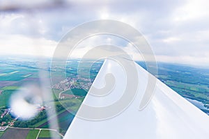 Wing of a flying sport plane