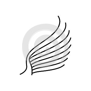 Wing icon line design template isolated