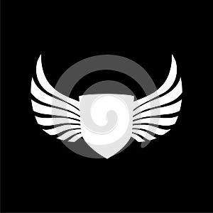 Wing Shield logo isolated on dark background