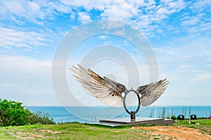 wing sign on the romantic seaside