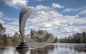 Wing Statue at Swan Lake, Sumter South Carolina photo