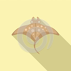 Wing stingray icon flat vector. Fish animal