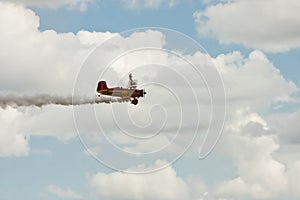 Wing Walker on Biplane
