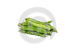 Winged Bean on white background Psophocarpus tetragonolobus