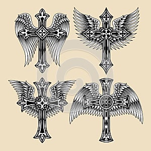 Winged Cross Set