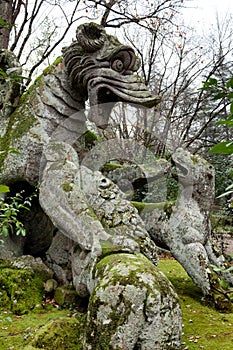 Winged Dragon Statue, Bomarzo, Viterbo, Italy photo