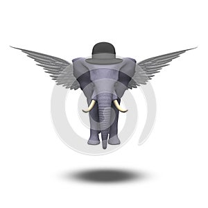 Winged Elephant in bowler hat