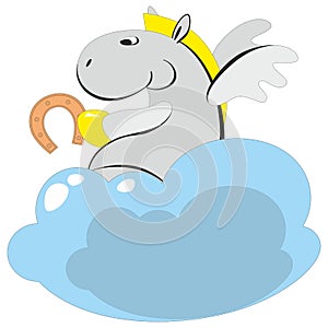 The winged horse on a cloud 006