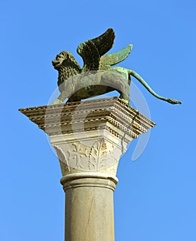 Winged lion sculpture in Venice