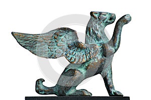 Winged lion statue