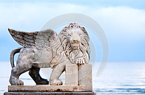 Winged lion statue