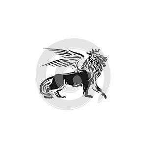 Winged Lion. Vector illustration