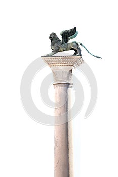 Winged lion of Venice on a white background