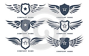 Winged logo company set photo