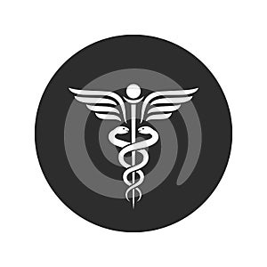 Winged snakes ancient medical vector symbol photo