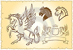 Winged unicorn illustration