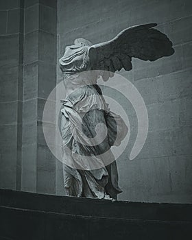 Winged Victory of Samothrace statue in the Louvre Museum, Paris