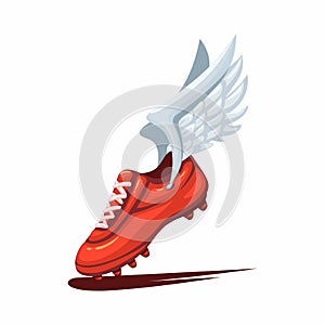 Winger Football Shoes Mascot Symbol Cartoon illustration vector