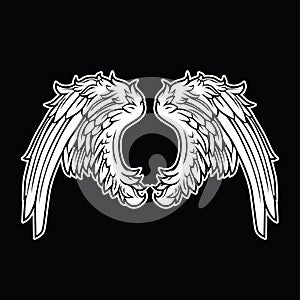 Wings Bird feather  Tattoo Hawk  Angel Wings Vector