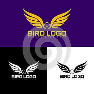 Wings Bird logo for modern business, simple minimalist and clean design photo