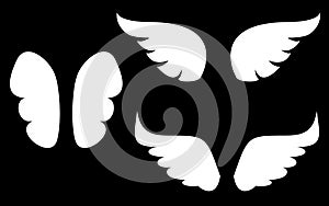 Wings collection vector illustration set icon isolated on black background