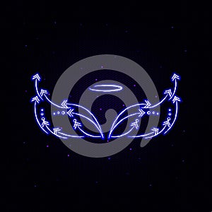 Wings, crown, arrows hand drawn electric icon. Elements of Wings crown set. Simple icon for websites, web design, mobile app, info