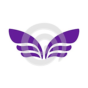 Wings for emblem design icon, simple style