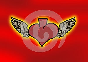 Wings on heart