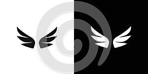 Wings icon Flat vector set outline