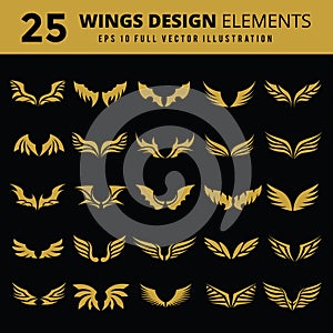 Wings icon set